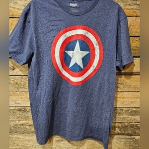 NEW‎ Marvel Captain America Blue T Shirt